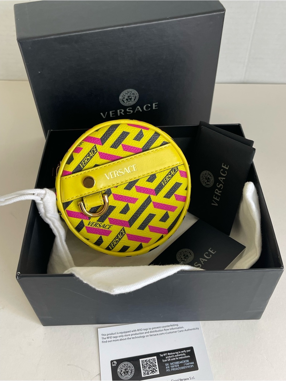 Versace La Greca Belt Pouch With Box And Dust Bag